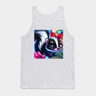 Cute Skunk Drawing Tank Top